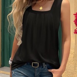 Kadın Askılı Geometrik Yaka Detaylı Pileli Viskon Bluz, 31948