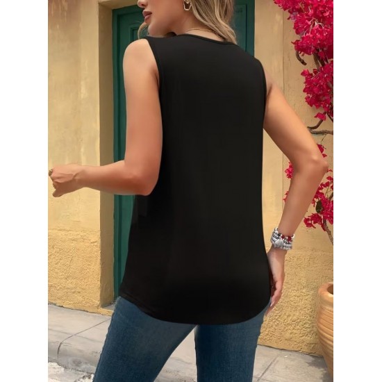 Kadın Askılı Geometrik Yaka Detaylı Pileli Viskon Bluz, 31948