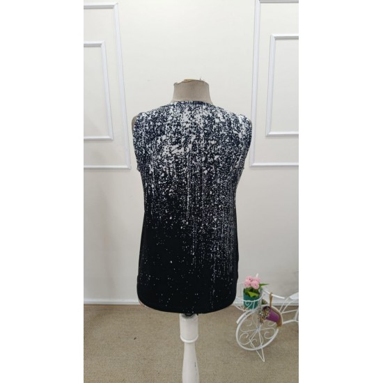 Kadın Askılı Fermuarlı Desenli Uzun Süprem Bluz , 31939