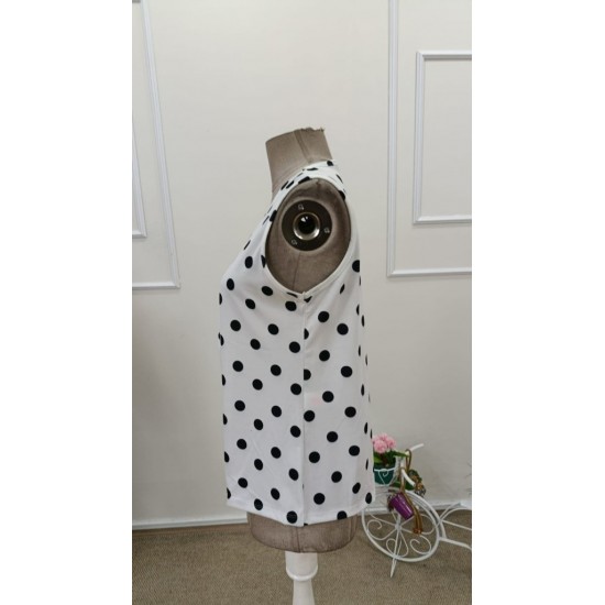 Kadın Askılı V Yakalı Puantiyeli Süprem Bluz , 31938