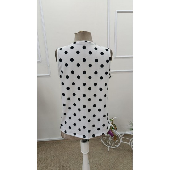 Kadın Askılı V Yakalı Puantiyeli Süprem Bluz , 31938