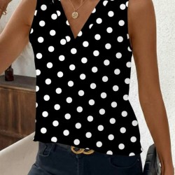 Kadın Askılı V Yakalı Puantiyeli Süprem Bluz , 31937