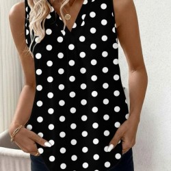 Kadın Askılı V Yakalı Puantiyeli Süprem Bluz , 31937 Kadın Askılı V Yakalı Puantiyeli Süprem Bluz , 31937