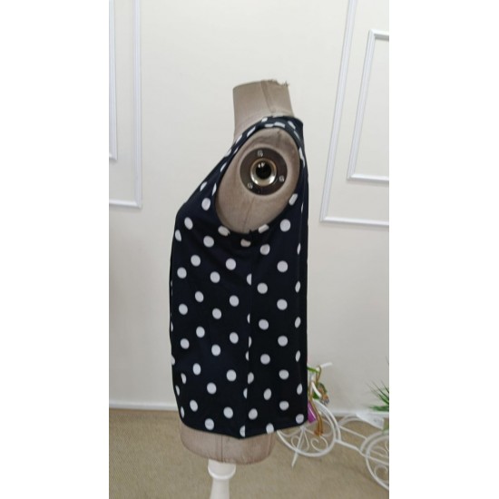 Kadın Askılı V Yakalı Puantiyeli Süprem Bluz , 31937