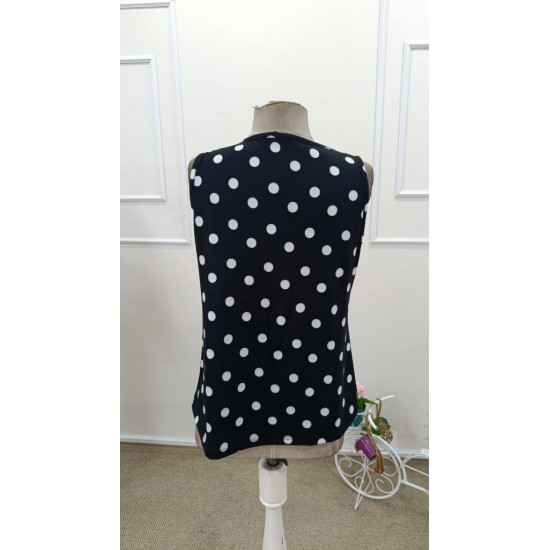 Kadın Askılı V Yakalı Puantiyeli Süprem Bluz , 31937