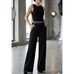 Kadın Yüksek Bel Beli Lastikli Genç Paçalı Ithal Krep Pantolon , 31936 Kadın Yüksek Bel Beli Lastikli Genç Paçalı Ithal Krep Pantolon , 31936