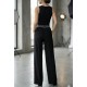 Kadın Yüksek Bel Beli Lastikli Genç Paçalı Ithal Krep Pantolon , 31936
