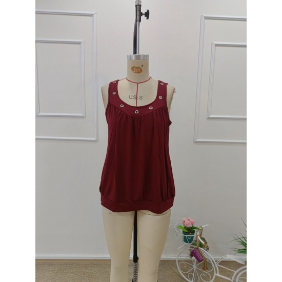 Kadın Askılı Geometrik Yaka Kuş Gözü Detaylı Viskon Bluz , 31931