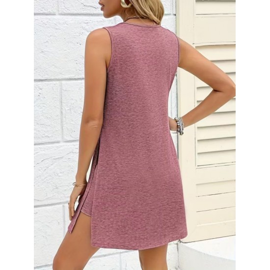 Kadın Askılı V Yakalı Yandan Yırtmaçlı Viskon Bluz Ve Short Ikili Takım , 31962