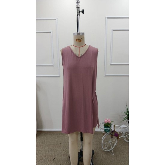 Kadın Askılı V Yakalı Yandan Yırtmaçlı Viskon Bluz Ve Short Ikili Takım , 31962