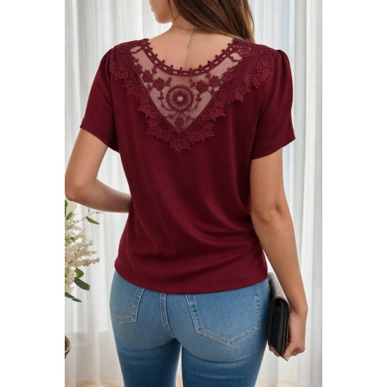 Kadın Kısa Kollu V Yakalı Viskon Bluz , 31958 Kadın Kısa Kollu V Yakalı Viskon Bluz , 31958