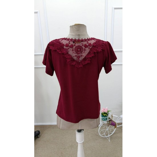 Kadın Kısa Kollu V Yakalı Viskon Bluz , 31958 Kadın Kısa Kollu V Yakalı Viskon Bluz , 31958