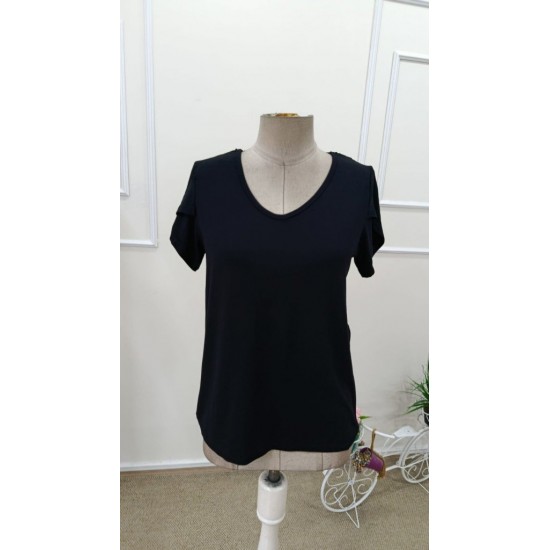 Kadın Kısa Kollu V Yakalı Viskon Bluz , 31956