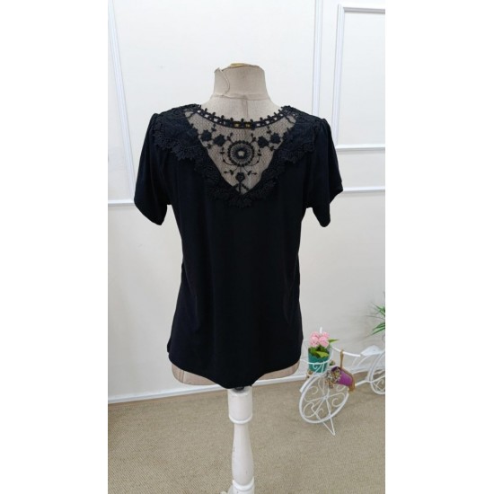 Kadın Kısa Kollu V Yakalı Viskon Bluz , 31956