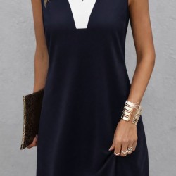 Kadın Askılı V Yakalı çift Renkli Kısa Viskon Iki Iplik Elbise, 31952 Kadın Askılı V Yakalı çift Renkli Kısa Viskon Iki Iplik Elbise, 31952