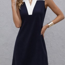 Kadın Askılı V Yakalı çift Renkli Kısa Viskon Iki Iplik Elbise, 31952 Kadın Askılı V Yakalı çift Renkli Kısa Viskon Iki Iplik Elbise, 31952