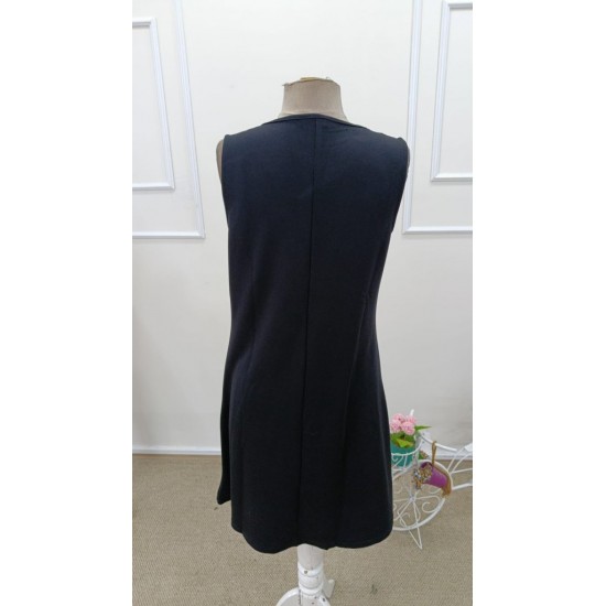 Kadın Askılı V Yakalı çift Renkli Kısa Viskon Iki Iplik Elbise, 31952