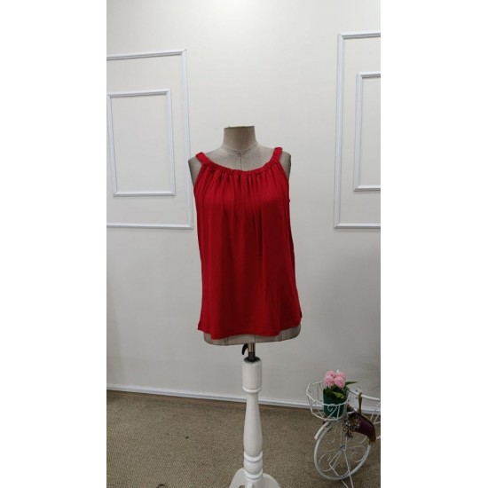 Kadın Askılı önü Büzgülü Viskon Bluz, 31969