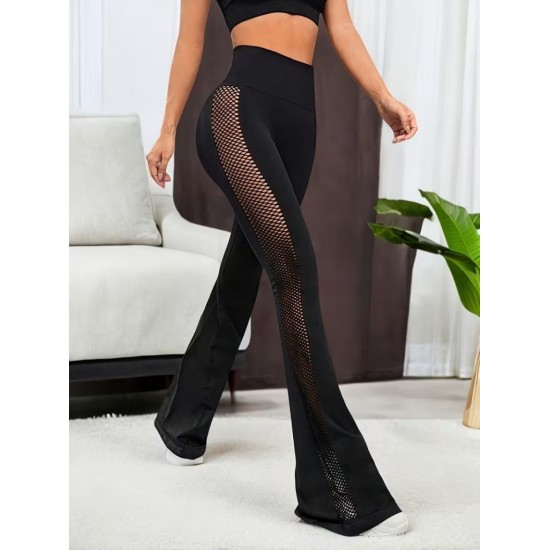 Kadın Yüksek Bel Yandan File Görünümlü Dalgıç Tayt , 31976