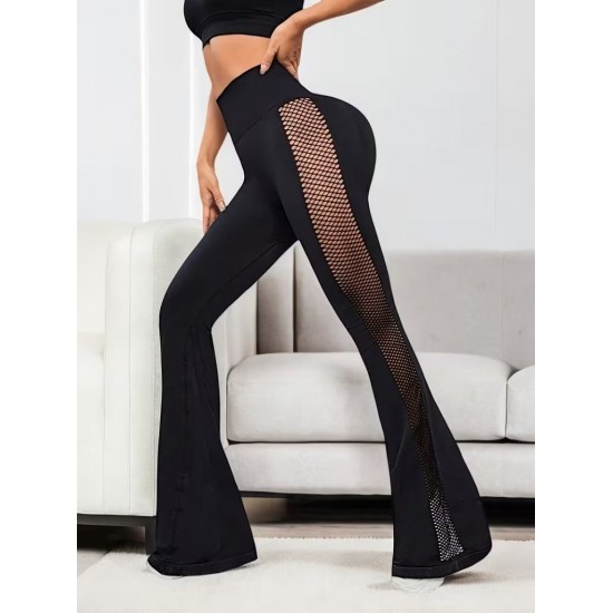 Kadın Yüksek Bel Yandan File Görünümlü Dalgıç Tayt , 31976