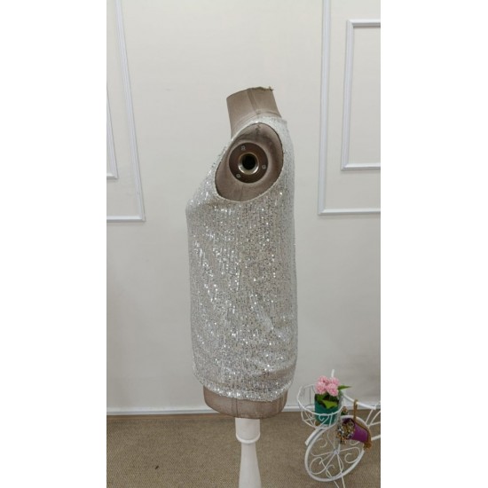 Kadın Askılı V Yakalı Pulpayetli Bluz, 31975