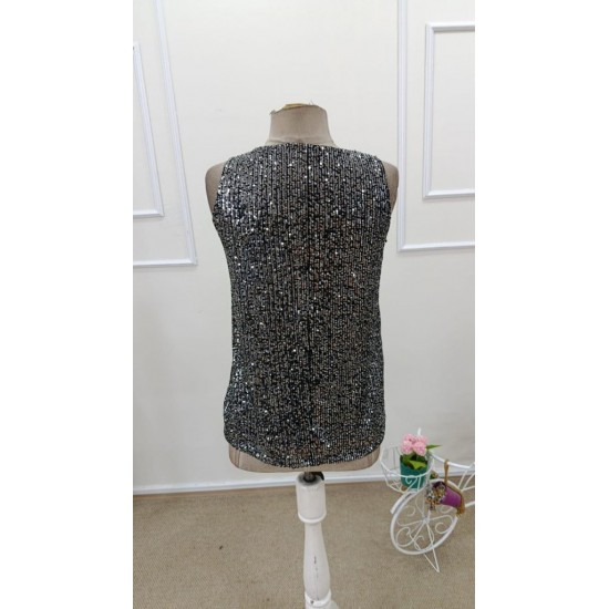 Kadın Askılı V Yakalı Pulpayetli Bluz, 31973