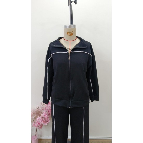 Kadın Uzun Kollu önden Fermuarlı Bluz Ve Pantolon Modal Ikili Takım , 31991