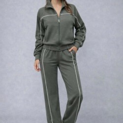 Kadın Uzun Kollu önden Fermuarlı Bluz Ve Pantolon Modal Ikili Takım , 31990 Kadın Uzun Kollu önden Fermuarlı Bluz Ve Pantolon Modal Ikili Takım , 31990