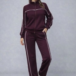 Kadın Uzun Kollu önden Fermuarlı Bluz Ve Pantolon Modal Ikili Takım , 31989