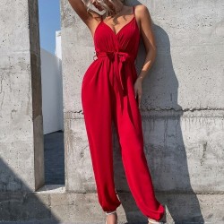 Kadın Ip Askılı Kruvaze Yakalı Belden Kuşaklı Uzun Sandy Tulum, 32061 Kadın Ip Askılı Kruvaze Yakalı Belden Kuşaklı Uzun Sandy Tulum, 32061