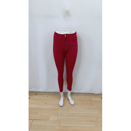 Kadın Yüksek Bel önden Fermuar Ve Nervur Detaylı Dalgıç Tayt, 32063