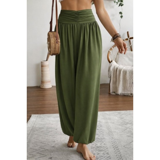 Kadın Yüksel Bel Yoğun Büzgü Detaylı Aerobin Pantolon , 32079