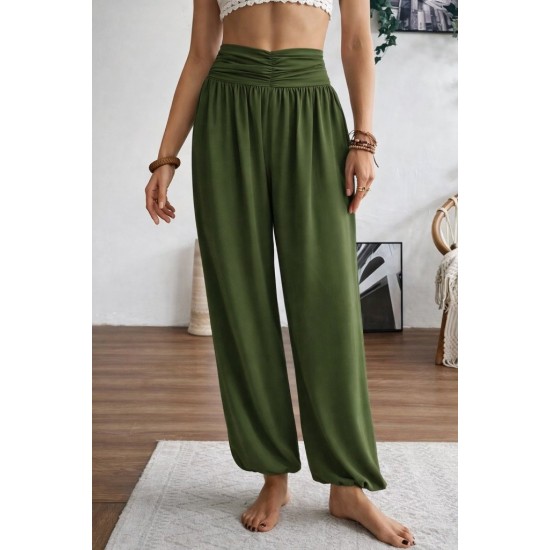 Kadın Yüksel Bel Yoğun Büzgü Detaylı Aerobin Pantolon , 32079