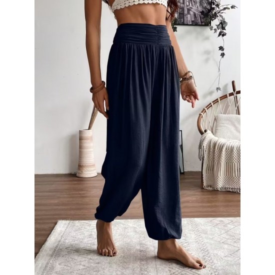 Kadın Yüksel Bel Yoğun Büzgü Detaylı Aerobin Pantolon , 32076