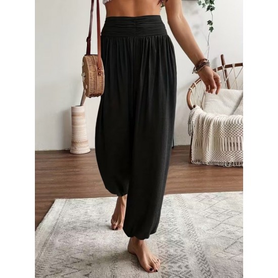 Kadın Yüksel Bel Yoğun Büzgü Detaylı Aerobin Pantolon , 32076