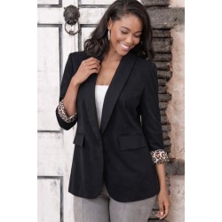 Kadın Uzun Kollu Yakalı önü Açık Leopar Desen Detaylı Astarlı Atlas Ceket, 32073 Kadın Uzun Kollu Yakalı önü Açık Leopar Desen Detaylı Astarlı Atlas Ceket, 32073