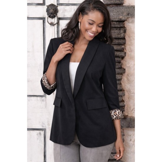 Kadın Uzun Kollu Yakalı önü Açık Leopar Desen Detaylı Astarlı Atlas Ceket, 32073 Kadın Uzun Kollu Yakalı önü Açık Leopar Desen Detaylı Astarlı Atlas Ceket, 32073