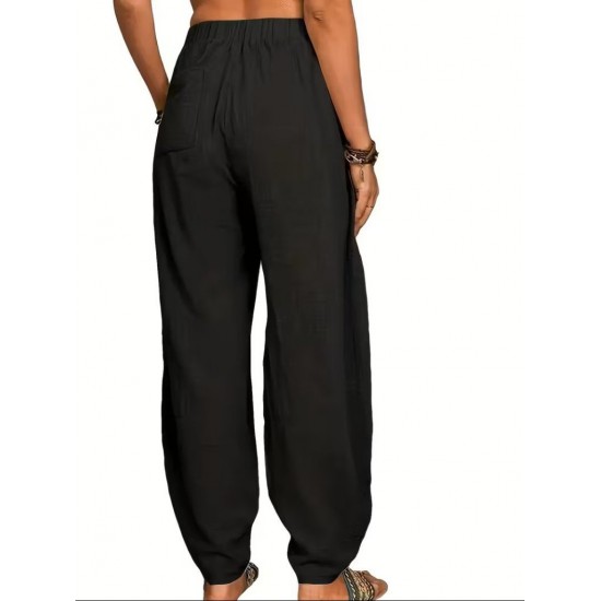 Kadın Yüksek Bel Cep Detaylı Pantolon , 32067