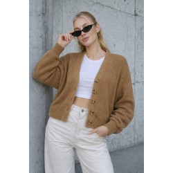 Kadın Beş Düğme Salaş Büyük Beden Triko Hırka, 32087