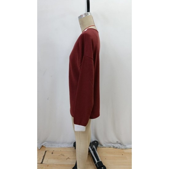 Kadın Uzun Kollu V Yakalı Waffle Bluz, 32082