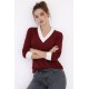 Kadın Uzun Kollu V Yakalı Waffle Bluz, 32082