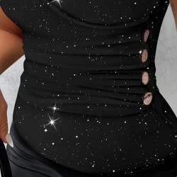 Kadın Askılı Kruvaze Yakalı Taşlı Sandy Bluz , 32093 Kadın Askılı Kruvaze Yakalı Taşlı Sandy Bluz , 32093