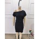 Kadın Kısa Kollu Omuzdan Açık Askılı Kısa Janjan Krep Elbise , 32090