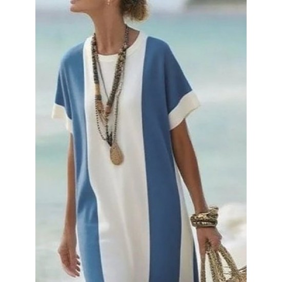 Kadın Kısa Kollu Bisiklet Yaka Uzun Süprem Elbise , 32115 Kadın Kısa Kollu Bisiklet Yaka Uzun Süprem Elbise , 32115