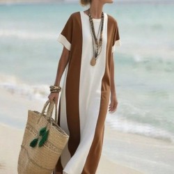 Kadın Kısa Kollu Bisiklet Yaka Uzun Süprem Elbise , 32114 Kadın Kısa Kollu Bisiklet Yaka Uzun Süprem Elbise , 32114