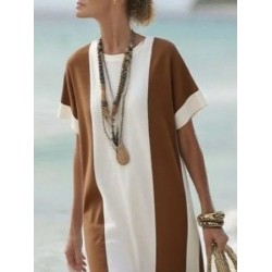 Kadın Kısa Kollu Bisiklet Yaka Uzun Süprem Elbise , 32114 Kadın Kısa Kollu Bisiklet Yaka Uzun Süprem Elbise , 32114