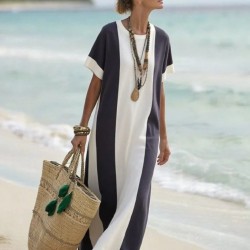 Kadın Kısa Kollu Bisiklet Yaka Uzun Süprem Elbise , 32112 Kadın Kısa Kollu Bisiklet Yaka Uzun Süprem Elbise , 32112