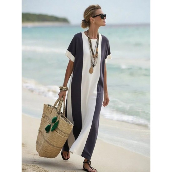 Kadın Kısa Kollu Bisiklet Yaka Uzun Süprem Elbise , 32112 Kadın Kısa Kollu Bisiklet Yaka Uzun Süprem Elbise , 32112