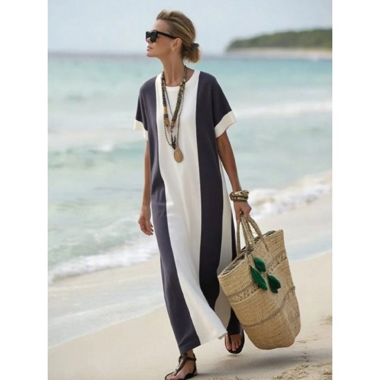 Kadın Kısa Kollu Bisiklet Yaka Uzun Süprem Elbise , 32112 Kadın Kısa Kollu Bisiklet Yaka Uzun Süprem Elbise , 32112