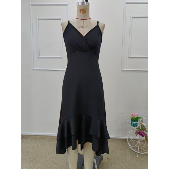 Kadın Ip Askılı Kruvaze Yakalı Sırttan Bağcıklı önü Volanlı Midi Janjan Krep Elbise , 32098 Kadın Ip Askılı Kruvaze Yakalı Sırttan Bağcıklı önü Volanlı Midi Janjan Krep Elbise , 32098